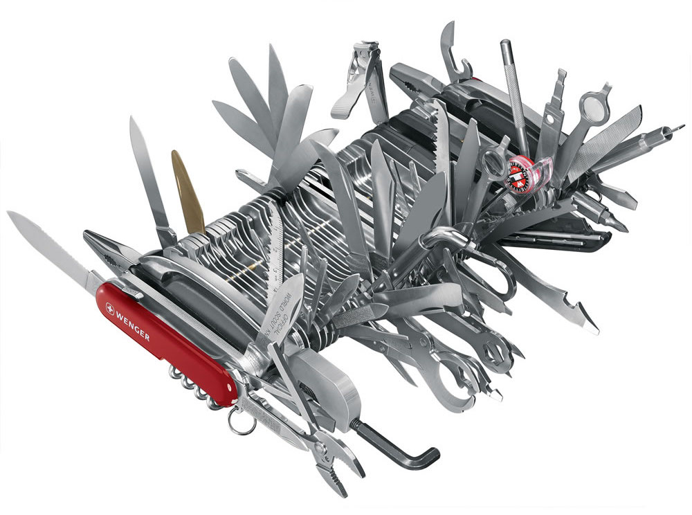 giant Swiss Army knife with far too many tools